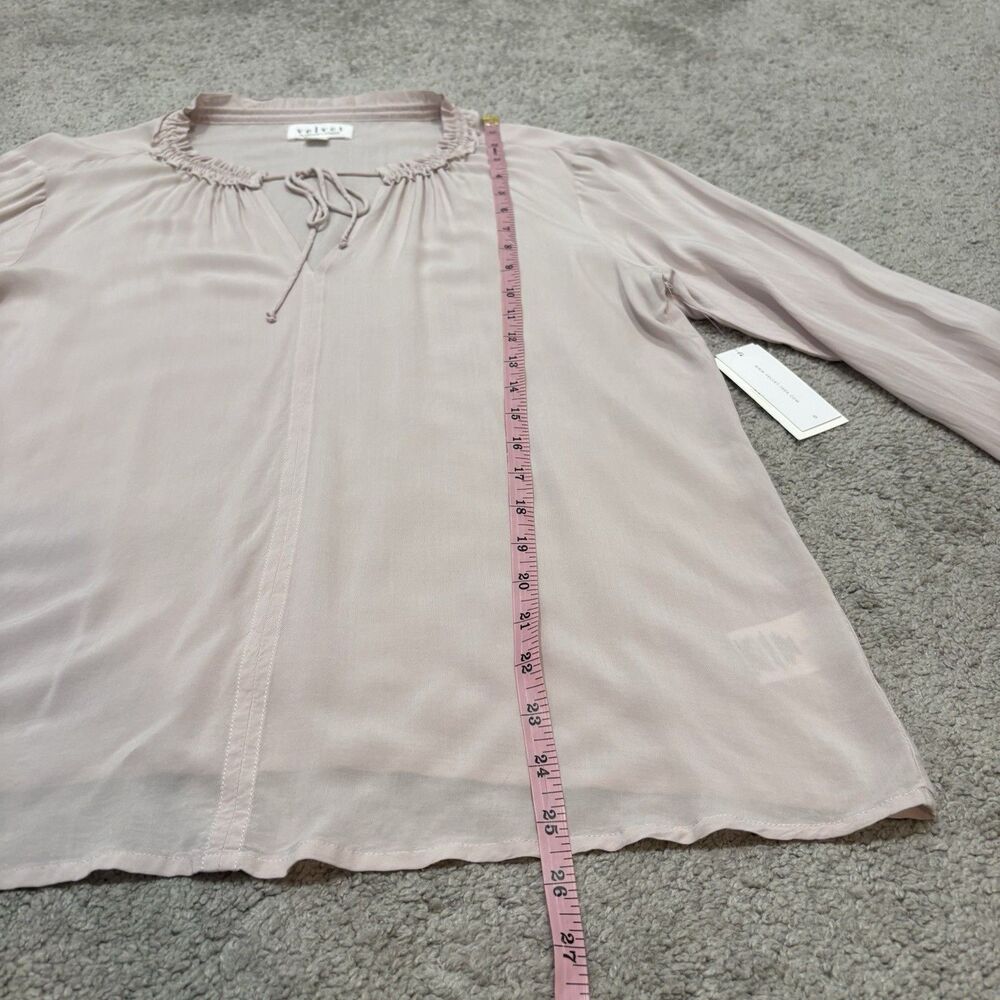 Velvet By Graham And Spencer Samantha Satin V-neck Peasant Top Size S - Picture 6 of 8